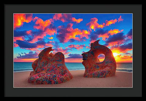 Sculpted Unseen Sunset - Framed Print