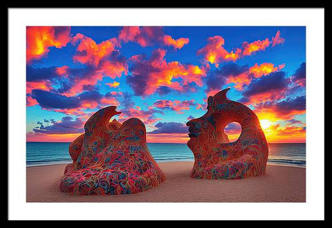 Sculpted Unseen Sunset - Framed Print