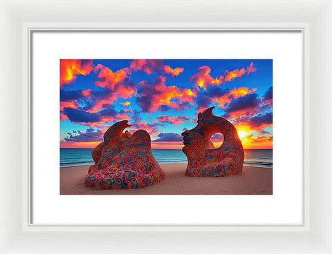 Sculpted Unseen Sunset - Framed Print