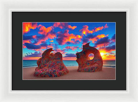 Sculpted Unseen Sunset - Framed Print