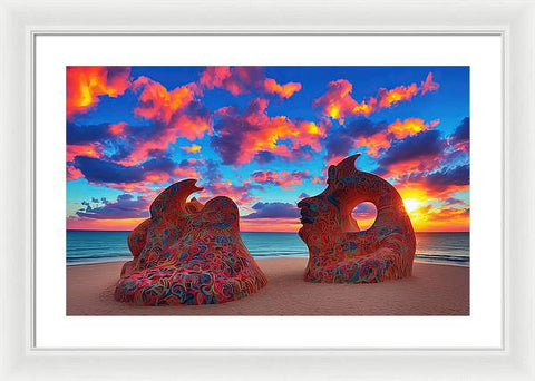 Sculpted Unseen Sunset - Framed Print