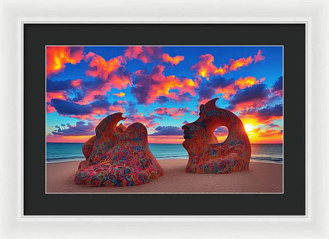 Sculpted Unseen Sunset - Framed Print