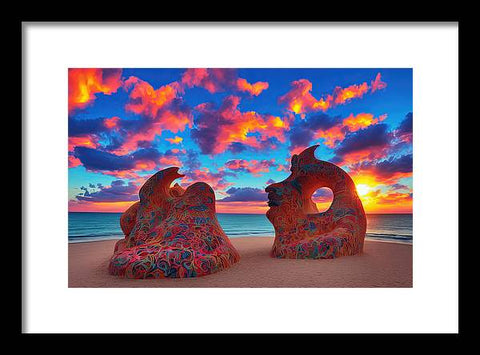 Sculpted Unseen Sunset - Framed Print