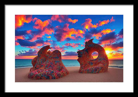 Sculpted Unseen Sunset - Framed Print