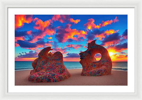 Sculpted Unseen Sunset - Framed Print