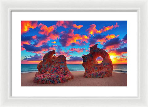 Sculpted Unseen Sunset - Framed Print