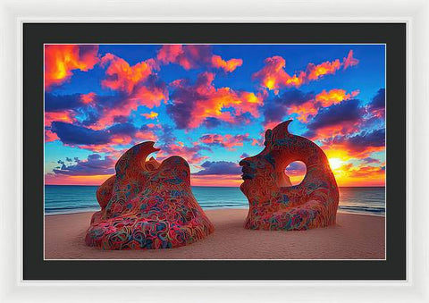 Sculpted Unseen Sunset - Framed Print