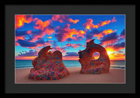 Sculpted Unseen Sunset - Framed Print