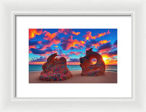 Sculpted Unseen Sunset - Framed Print