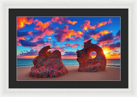 Sculpted Unseen Sunset - Framed Print