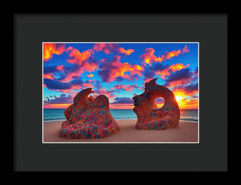 Sculpted Unseen Sunset - Framed Print