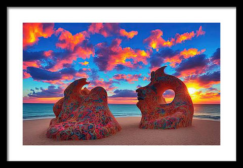 Sculpted Unseen Sunset - Framed Print