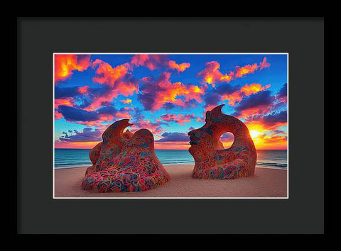 Sculpted Unseen Sunset - Framed Print