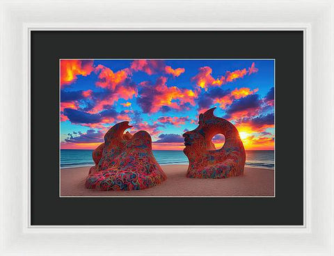 Sculpted Unseen Sunset - Framed Print