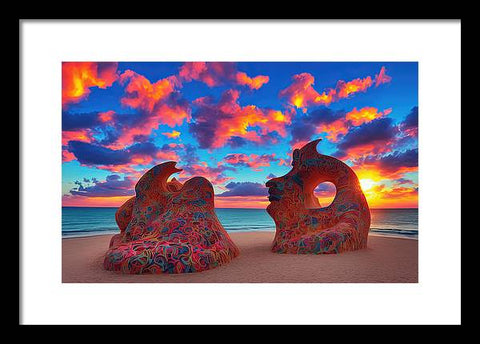 Sculpted Unseen Sunset - Framed Print