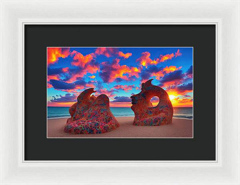 Sculpted Unseen Sunset - Framed Print