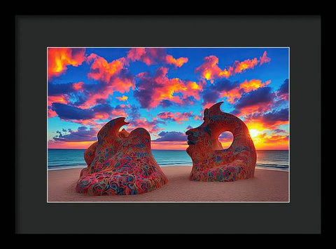 Sculpted Unseen Sunset - Framed Print