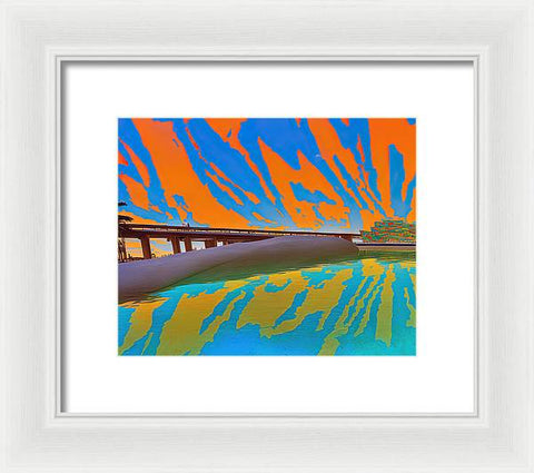 Orange Raft on Riverscape - Framed Print