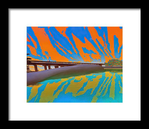 Orange Raft on Riverscape - Framed Print