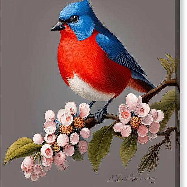 Beautiful Colorful Bird Painting Traditional - Canvas Print – artAIstry