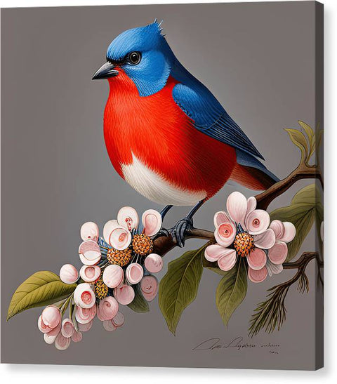 Beautiful Colorful Bird Painting Traditional - Canvas Print