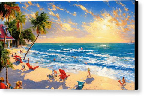 Beautiful Stunning Beach Painting - Canvas Print