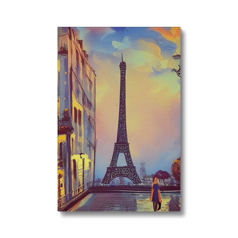 A white greeting card with the famous image of the Eiffel Tower in the background