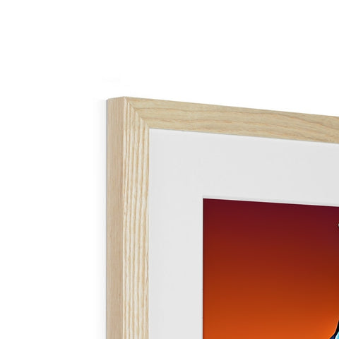 A picture frame with a framed image of someone holding a wooden frame filled with something.