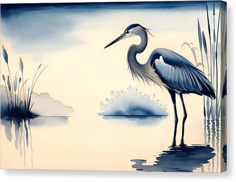 Bird Serene Watercolor Painting - Canvas Print