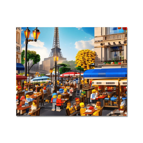 A placemats set with a picture of Paris and an elaborate piece of equipment on