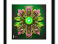 A colorful art print that says "green cactus, with a green flore flower