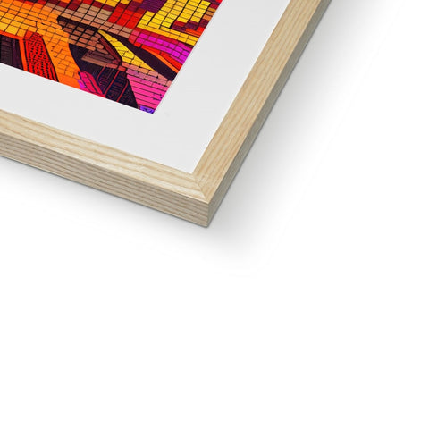 A picture of a wooden frame on a white background that says an art print is about