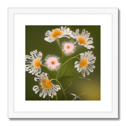 a photo of flowers on a white white art print