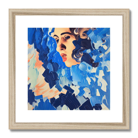 An art print that has a blue picture.