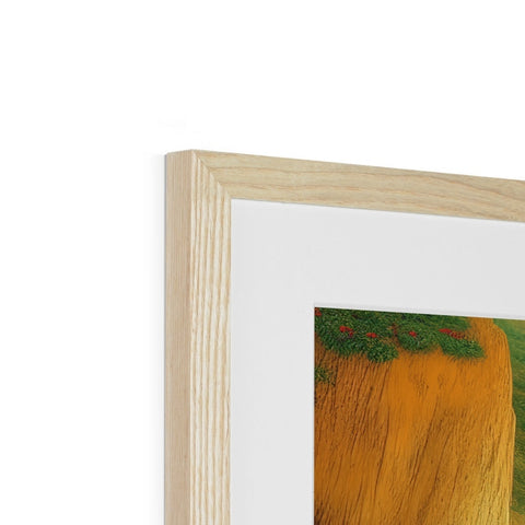 A picture of a picture of some wood in a frame on top of a table.