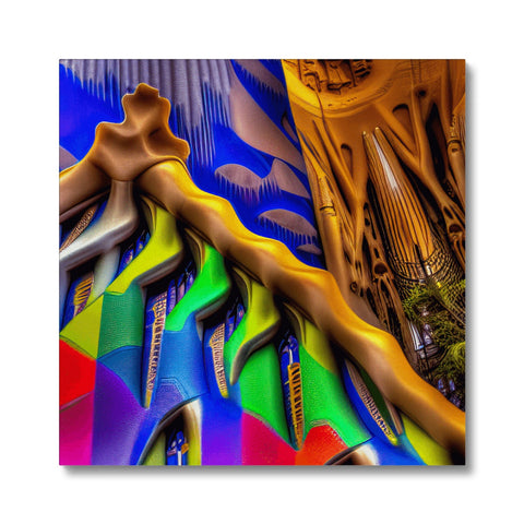 Art print image of a cathedral on top of a balcony top of the building.