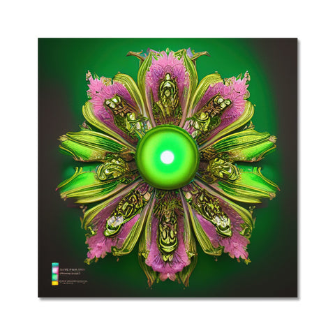 A computer desktop with a green and red flower on it.