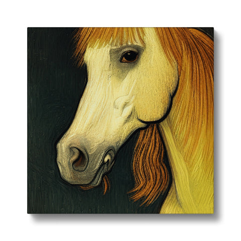 A horse with an ear on its body is shown in a frame.