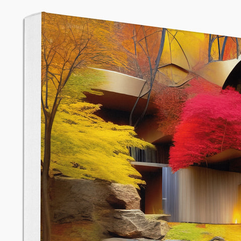 A book that is filled with pictures of treehouse, fireplaces, trees and decorations
