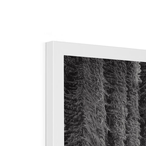 A white print image of a wall with an art print on it.