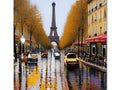 A photo of an art print that has the picture of Paris and one of the E
