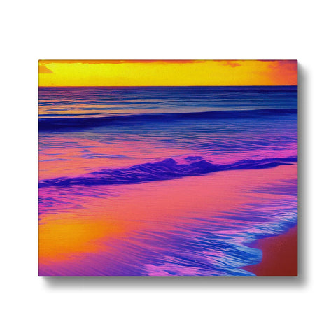 a colorful beach towel wrapped in a sun setting scene