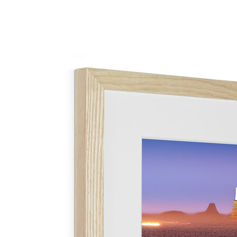 A wooden picture frame with a frame on it and a photo sitting on it.