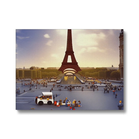A place mat with a picture of Paris painted on it.