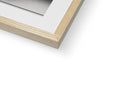 The top of a picture frame is a floor on top of white topboards and wood
