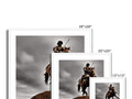 A photo frame has four picture frames filled with images of soldiers in photos.