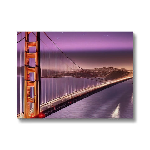 A bridge passing over the city of San Francisco's bay of water and hills, full