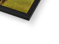 A picture frame with a softcover image that is showing something.