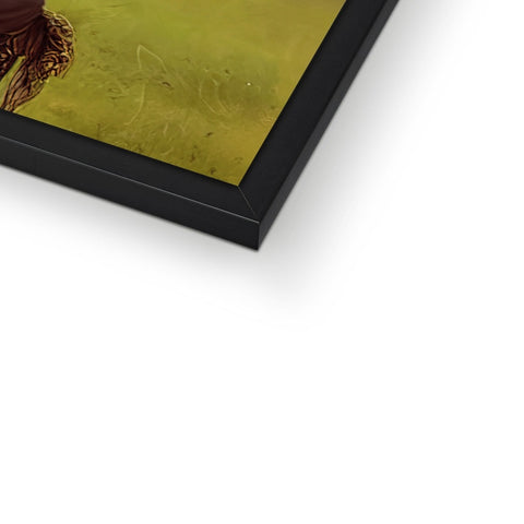 A picture frame with a softcover image that is showing something.