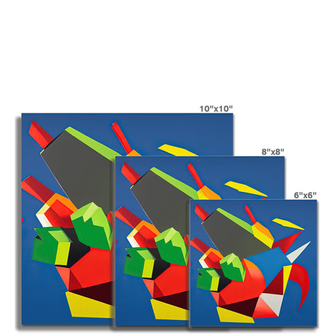 A collection of kites on a tile wall with a string of pennant holders on